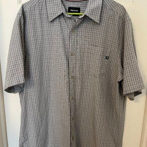 Men's Marmot Short Sleeve Shirt XL, Maroon Plaid